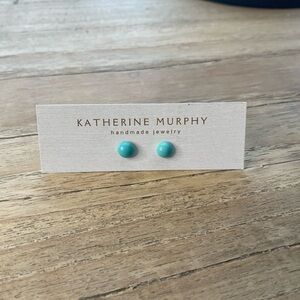 Dainty Sterling Silver Turquoise Stud Earrings